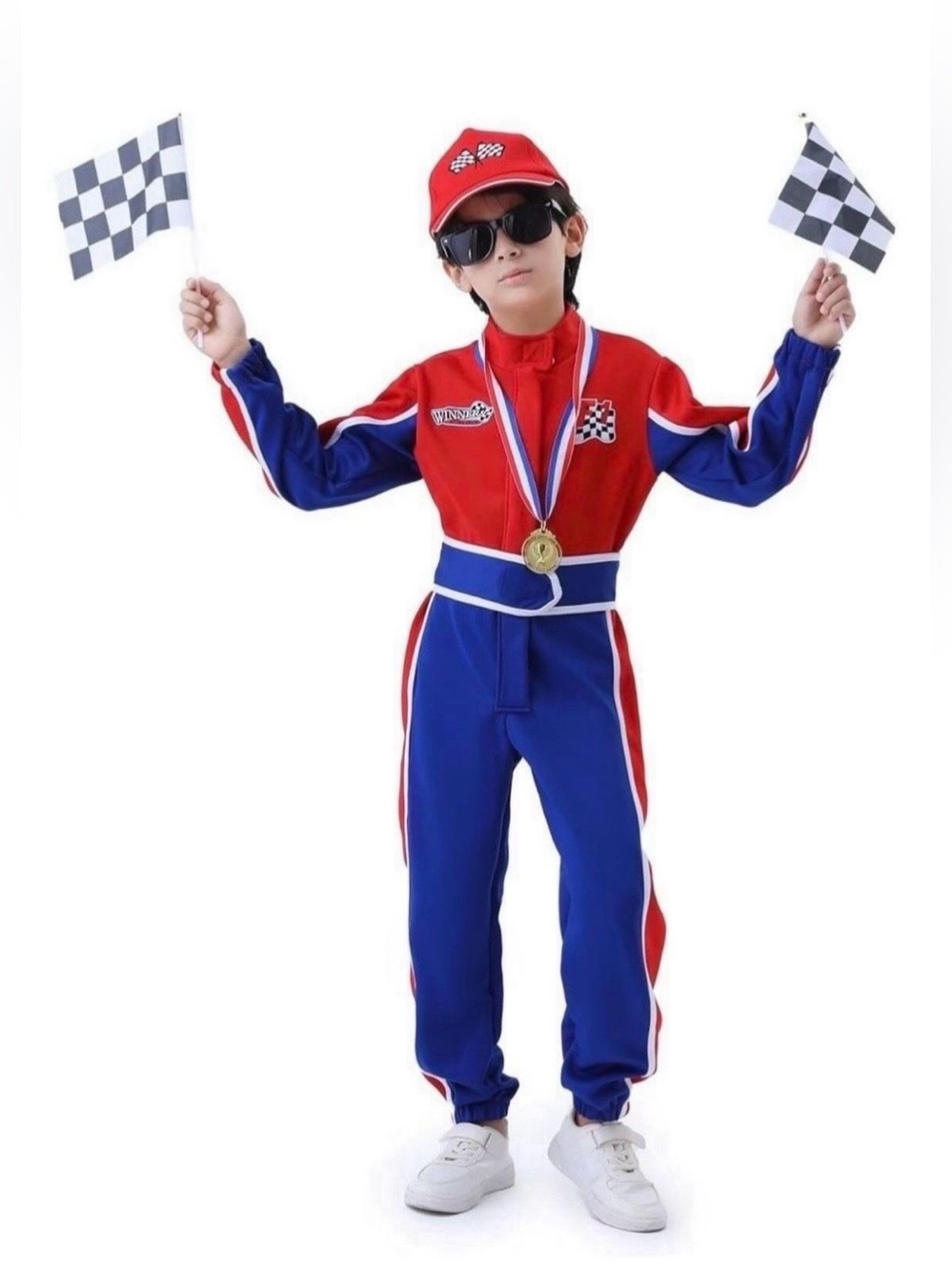 Kids Racing Suit Costume Toddler and Boys Race Car Driver Jumpsuit, Dress Up & P